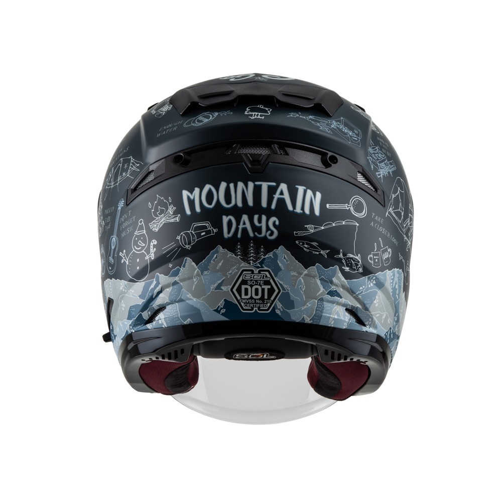 SOL SO-7E 探險者 消光藍/灰 彩繪 3/4罩式 內墨片