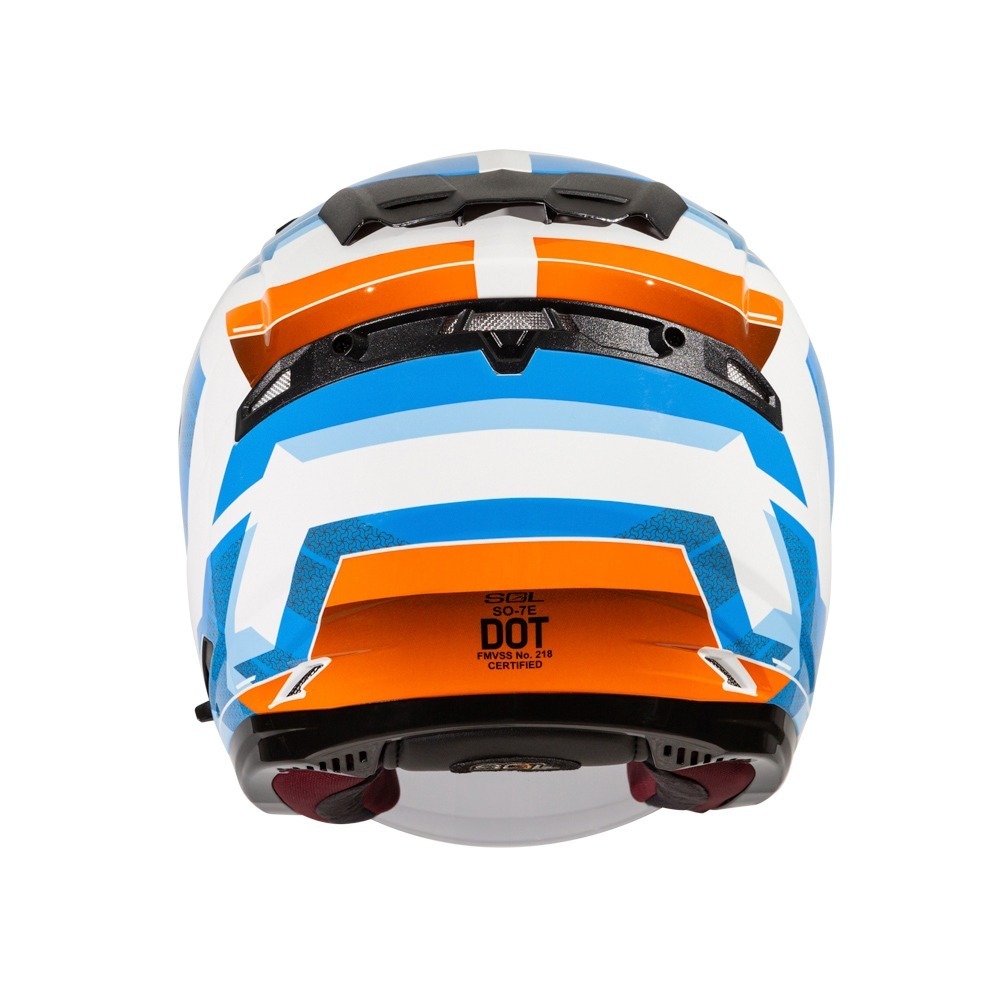 SOL SO-7E 星幕 白/藍橘 彩繪 3/4罩式 內墨片