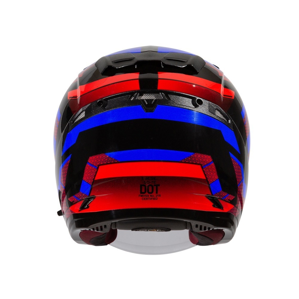 SOL SO-7E 星幕 黑/藍紅 彩繪 3/4罩式 內墨片