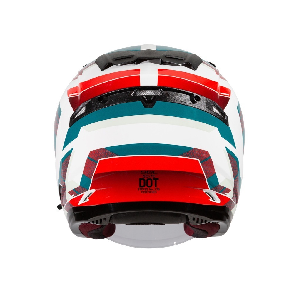 SOL SO-7E 星幕 白/綠紅 彩繪 3/4罩式 內墨片