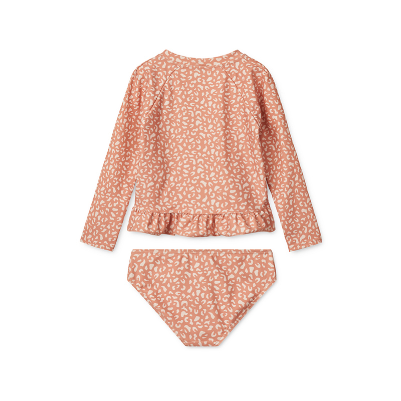 LIEWOOD 防曬二件式泳衣-粉色小花豹