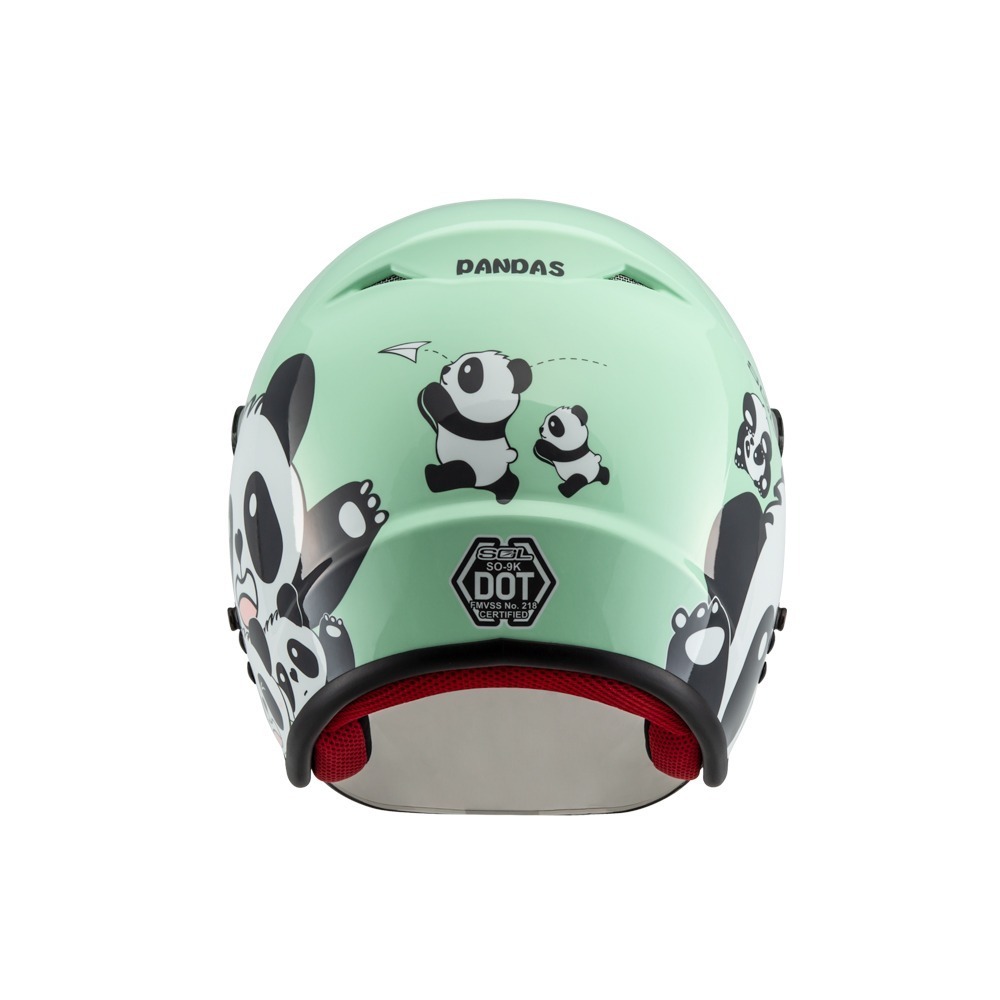 SOL SO-9K 胖達 綠/白 彩繪 3/4罩式 兒童開放式安全帽