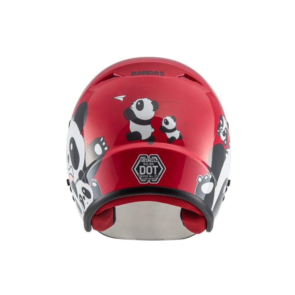SOL SO-9K 胖達 紅/白 彩繪 3/4罩式 兒童開放式安全帽