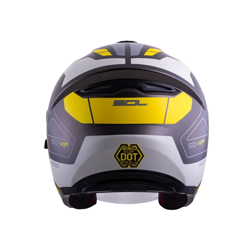 SOL SO-XP 領航員 消光鐵灰/黃 彩繪 3/4罩式 內墨片