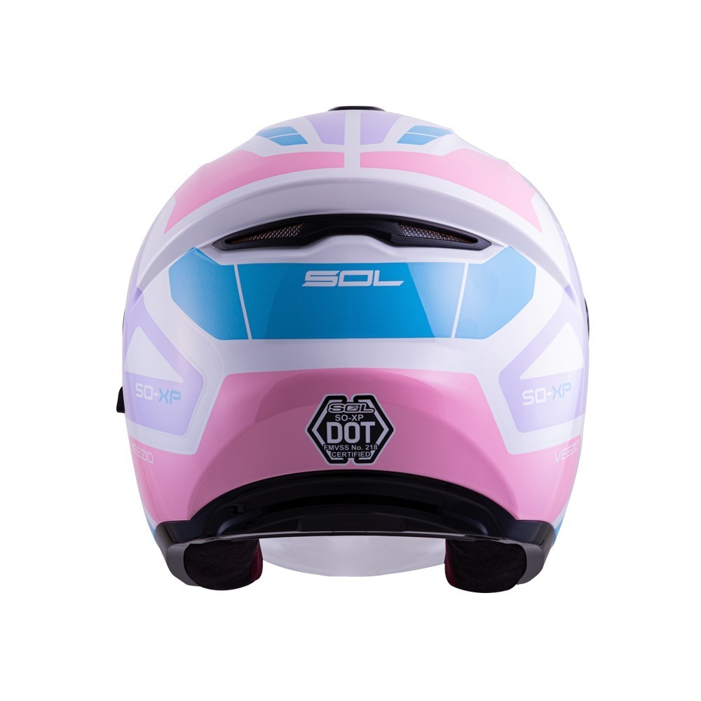 SOL SO-XP 領航員 白/紫 彩繪 3/4罩式 內墨片