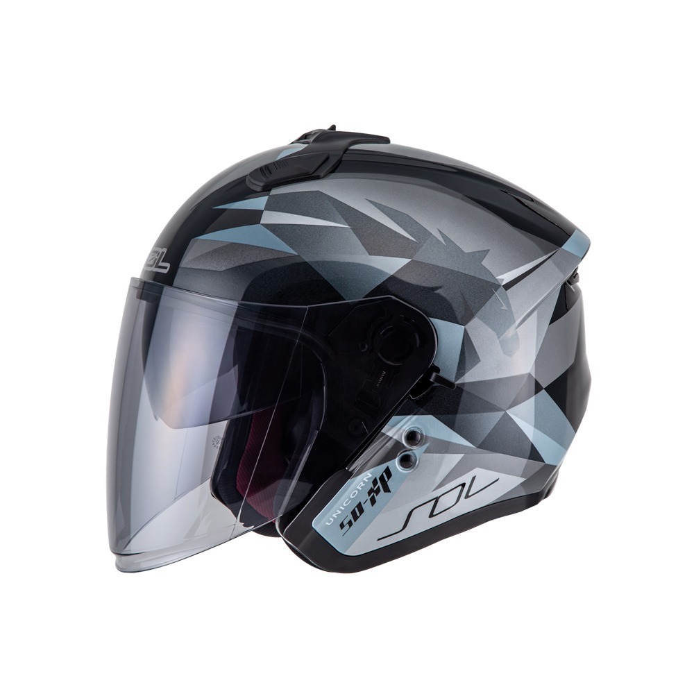 SOL SO-XP 獨角獸 黑/銀 彩繪 3/4罩式 內墨片