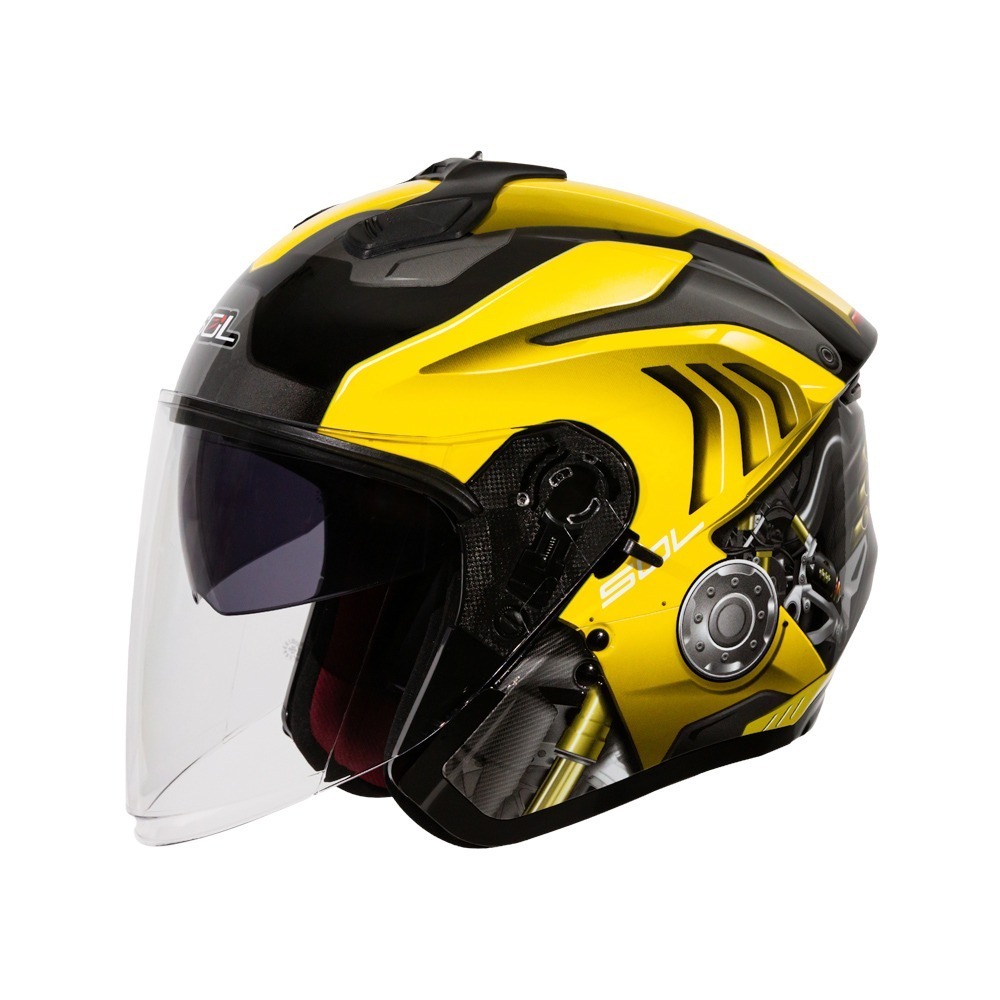 SOL SO-XP 動力 黑/黃 彩繪 3/4罩式 內墨片