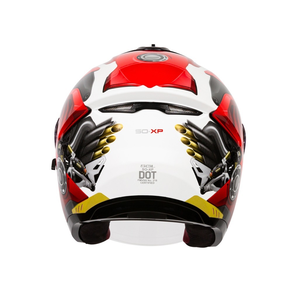 SOL SO-XP 動力 白/紅 彩繪 3/4罩式 內墨片