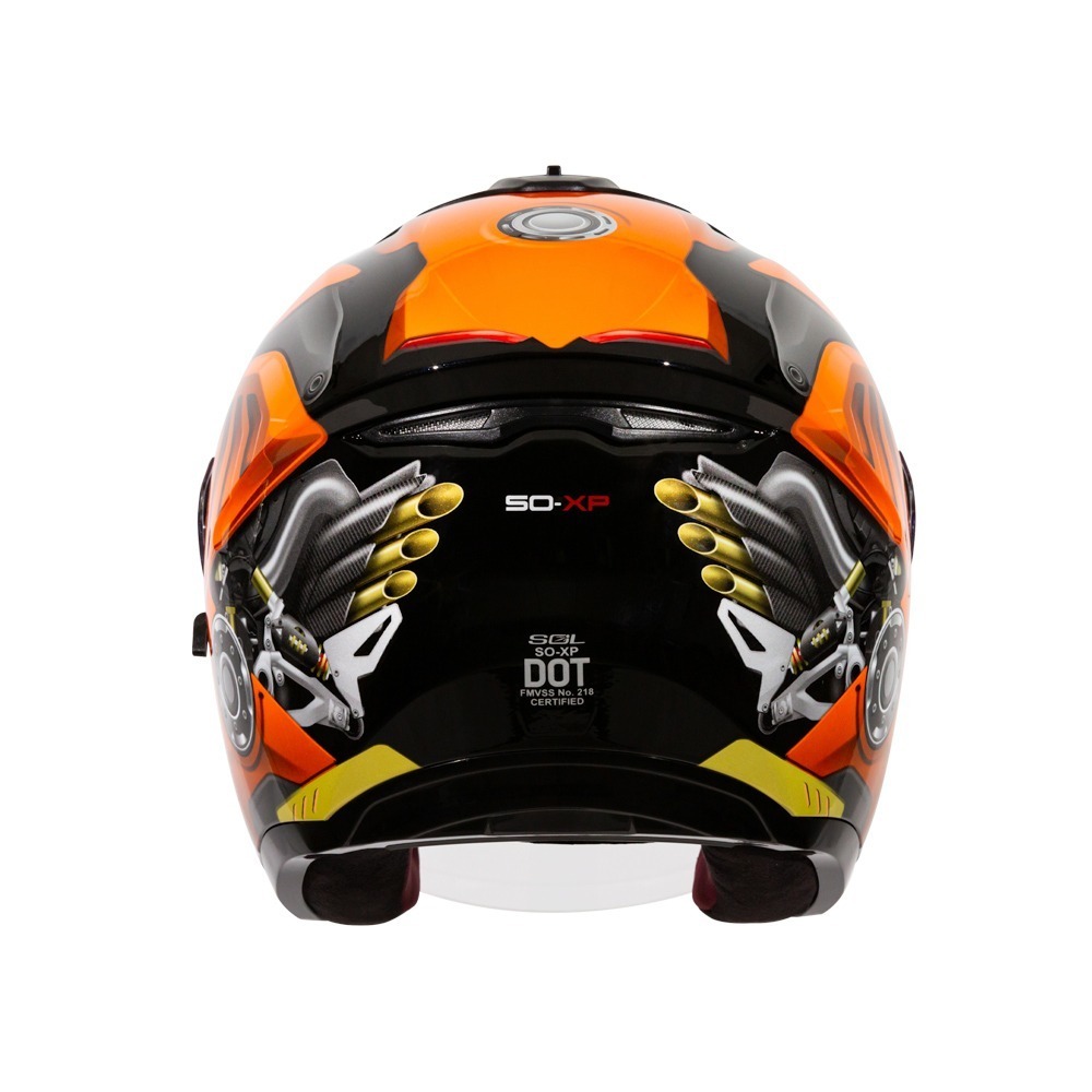 SOL SO-XP 動力 黑/橘 彩繪 3/4罩式 內墨片