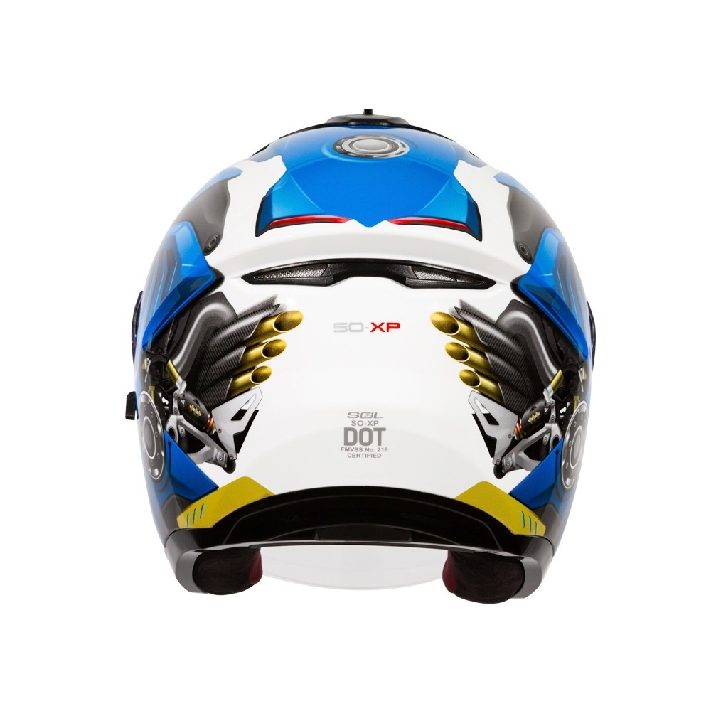 SOL SO-XP 動力 白/藍 彩繪 3/4罩式 內墨片