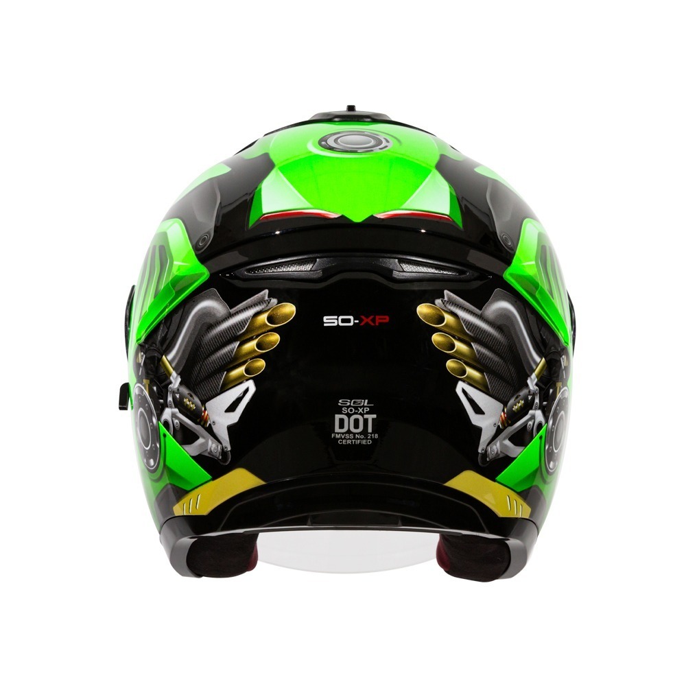 SOL SO-XP 動力 黑/綠 彩繪 3/4罩式 內墨片