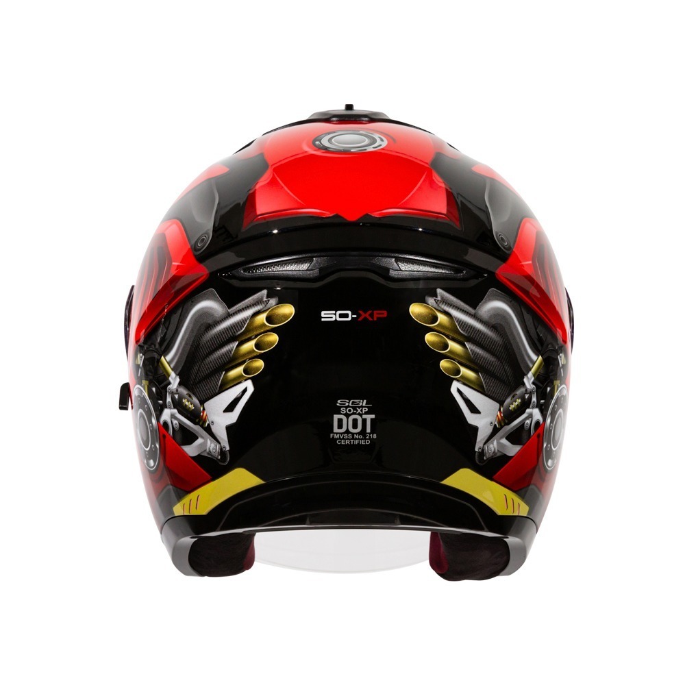 SOL SO-XP 動力 黑/紅 彩繪 3/4罩式 內墨片