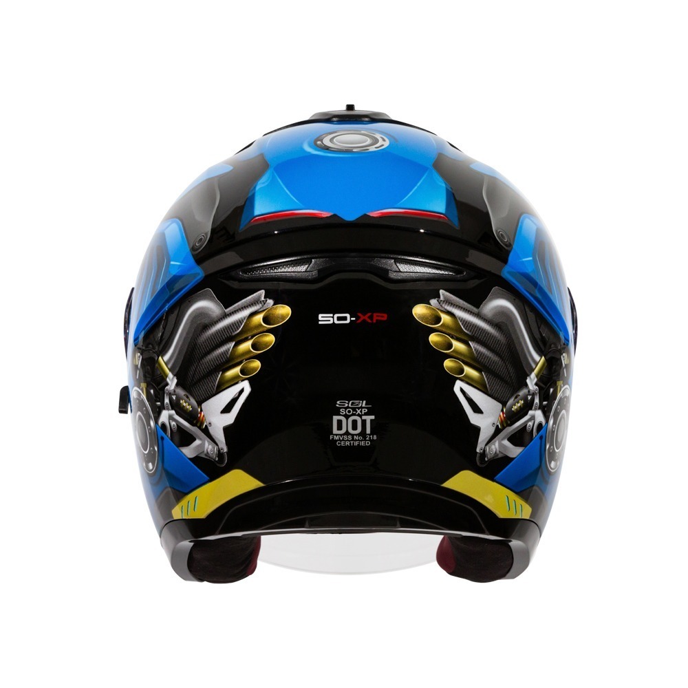 SOL SO-XP 動力 黑/藍 彩繪 3/4罩式 內墨片