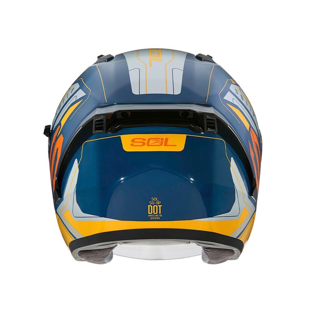 SOL SO-11P 超導體 藍/銀黃 彩繪 3/4罩式 內墨片