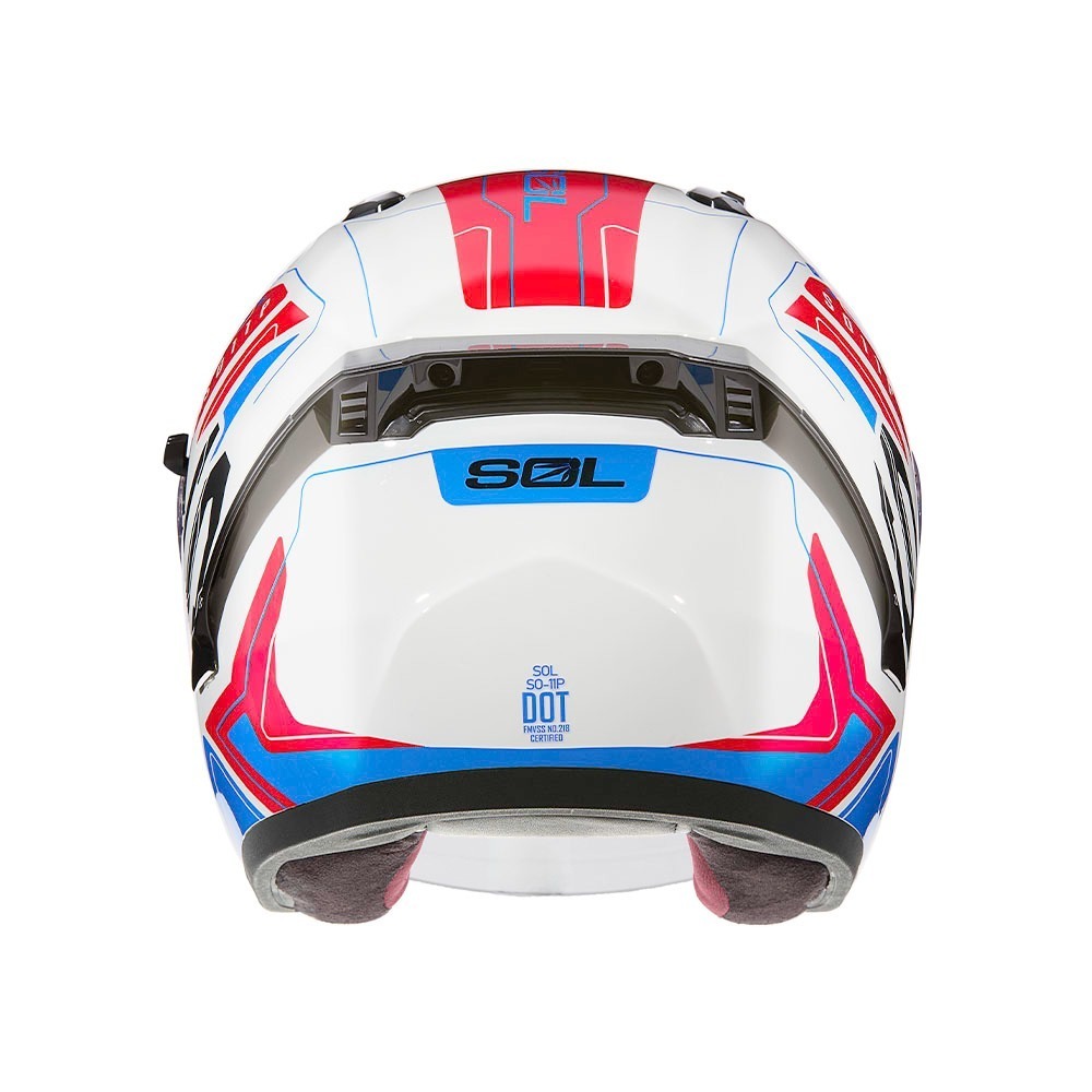 SOL SO-11P 超導體 白/紅藍 彩繪 3/4罩式 內墨片