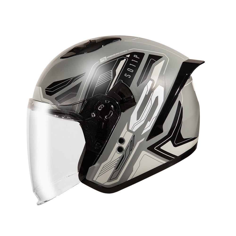 SOL SO-11P 超導體 消光灰/黑 彩繪 3/4罩式 內墨片