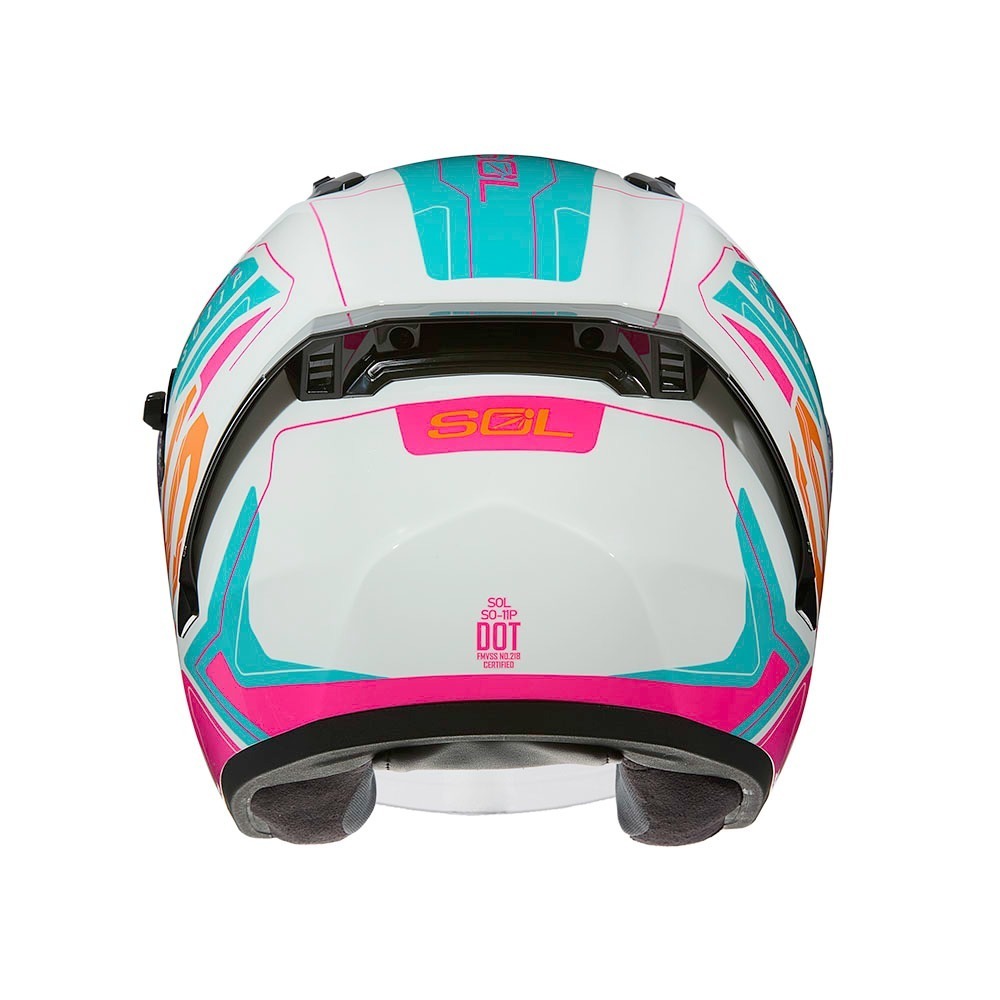 SOL SO-11P 超導體 白/藍粉 彩繪 3/4罩式 內墨片