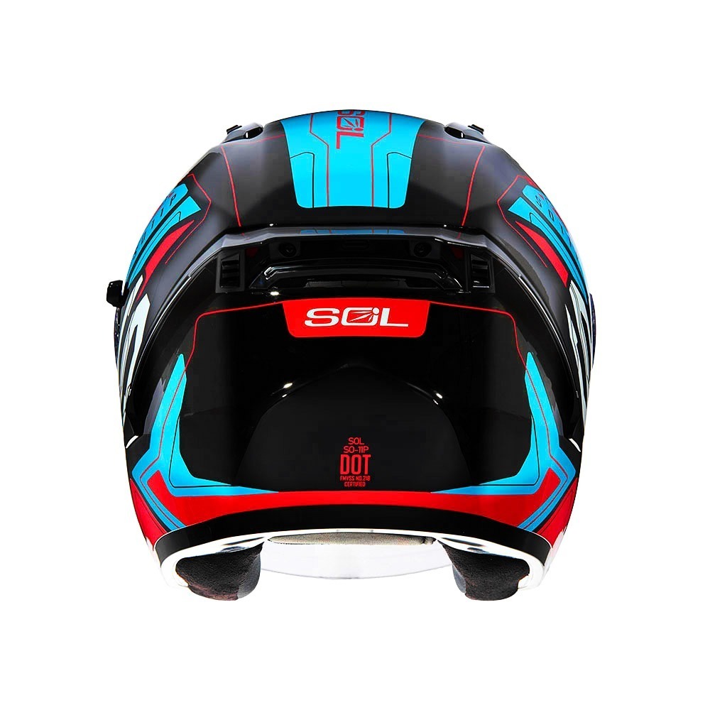 SOL SO-11P 超導體 黑/藍紅 彩繪 3/4罩式 內墨片