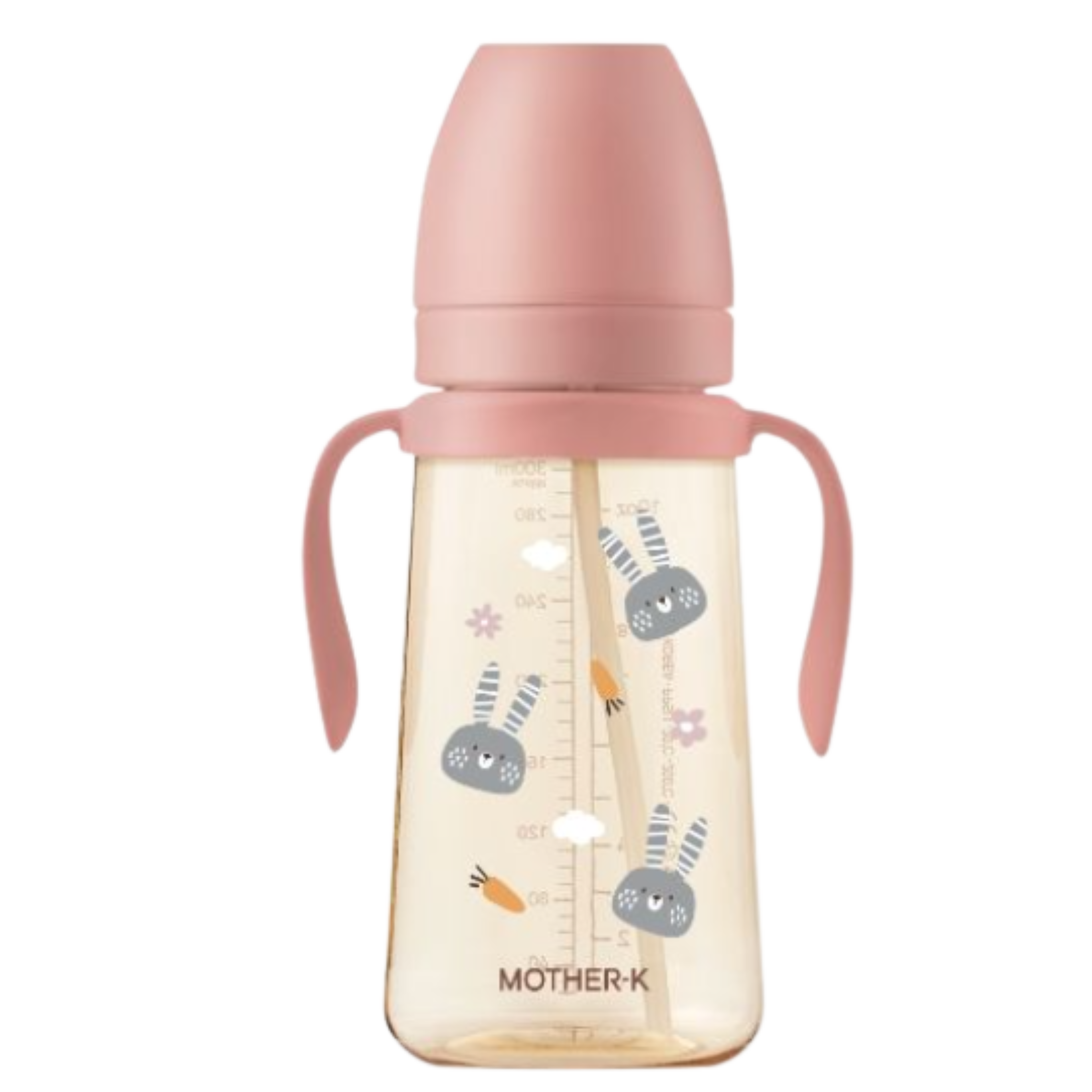 Mother-K - PPSU吸管杯_賓尼兔(300ml-粉)