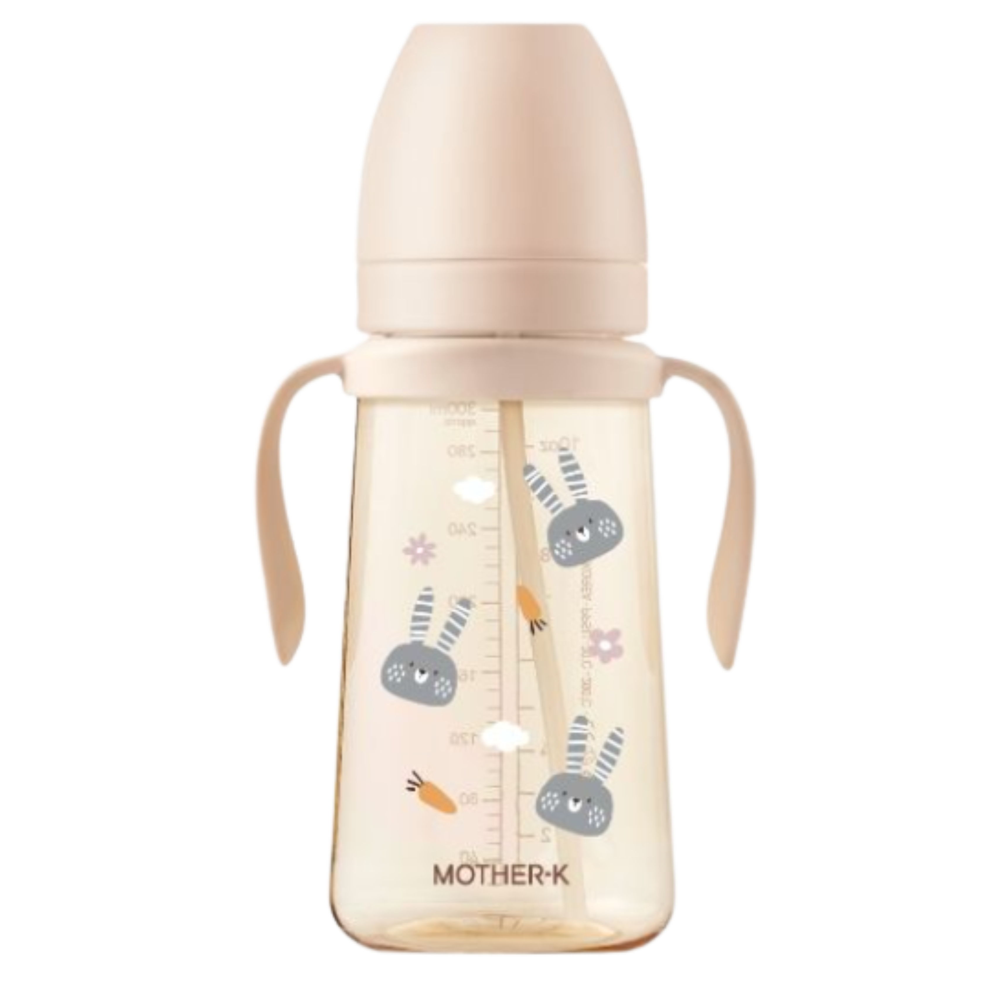 Mother-K - PPSU吸管杯_賓尼兔(300ml-米)
