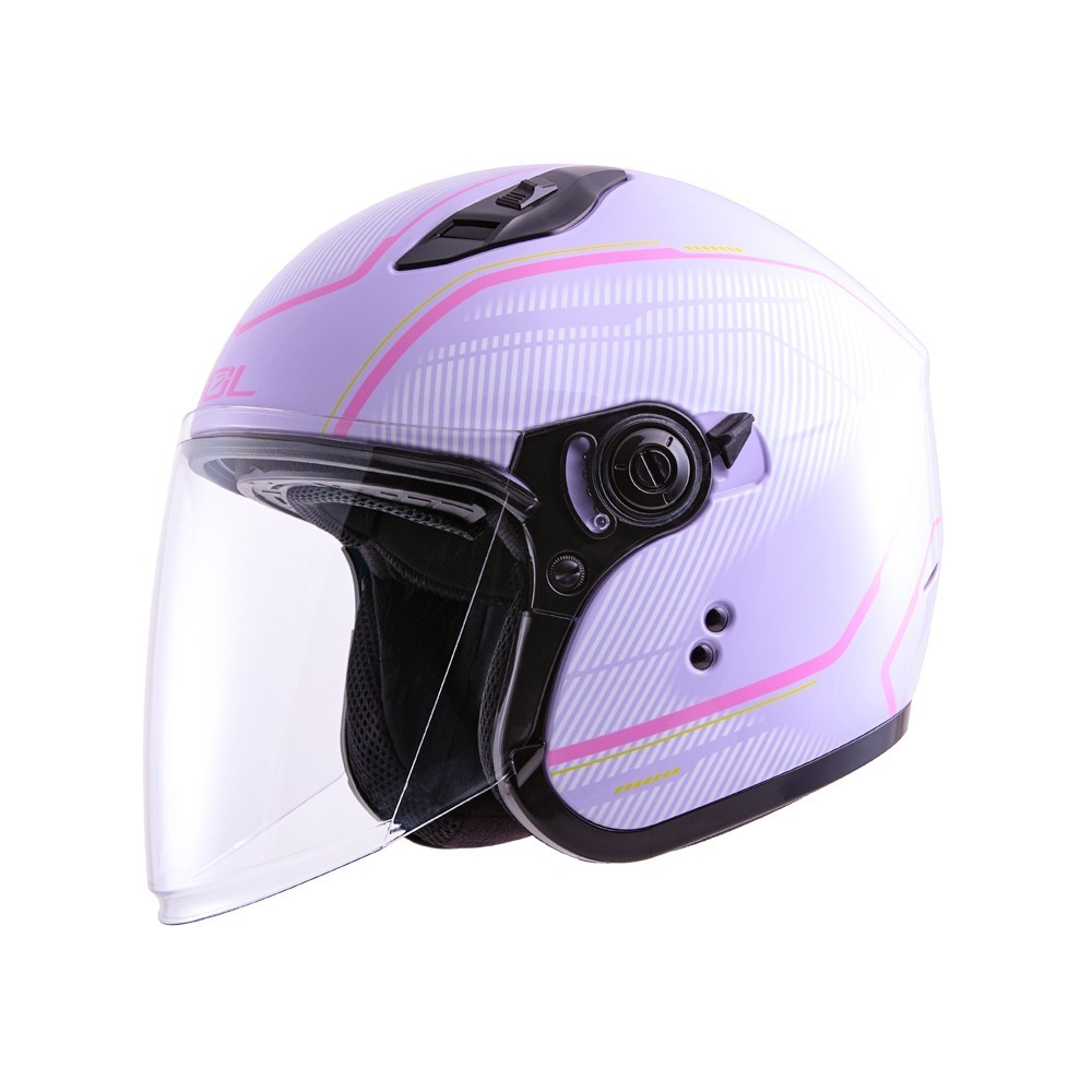 SOL SO-12 極光 紫/粉 彩繪 3/4罩式 內墨片