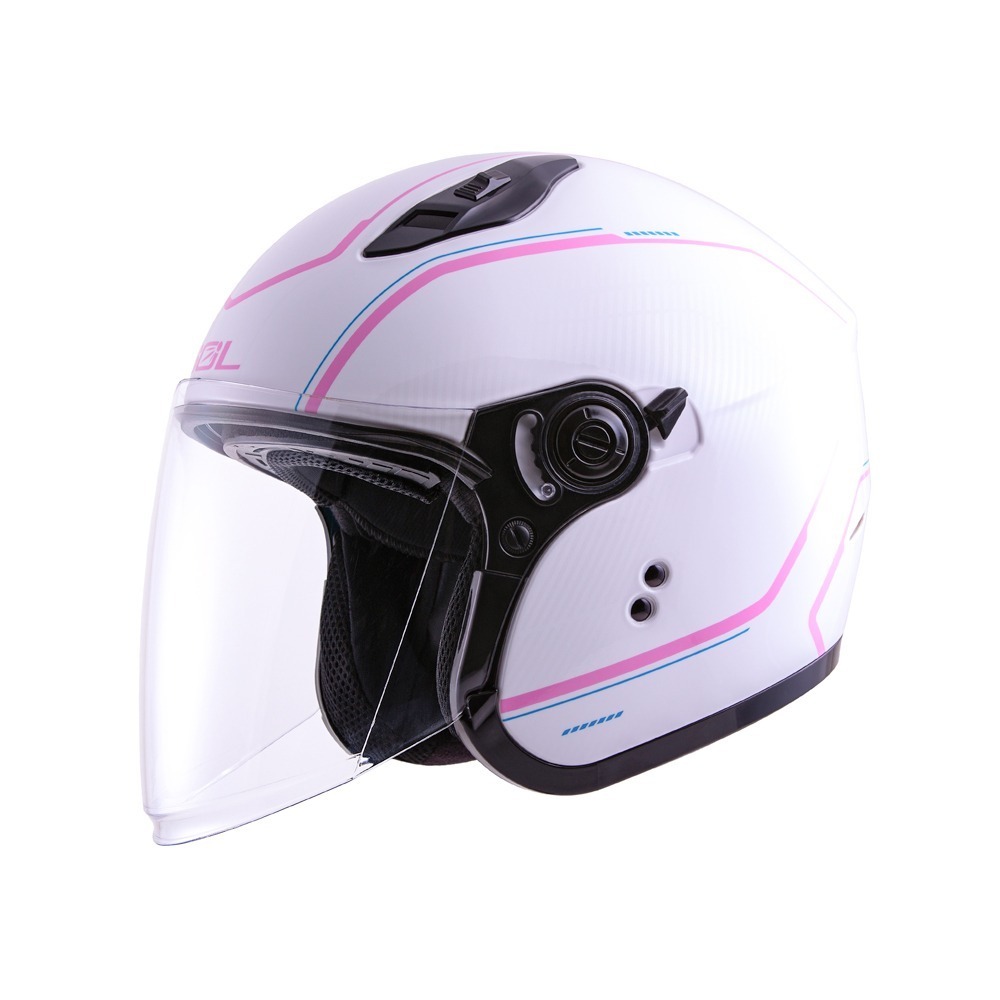 SOL SO-12 極光 白/粉 彩繪 3/4罩式 內墨片