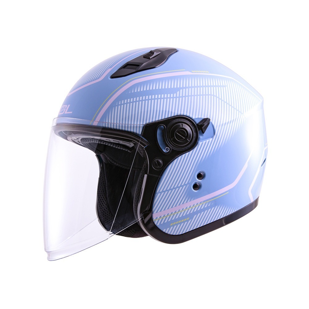 SOL SO-12 極光 藍/粉 彩繪 3/4罩式 內墨片