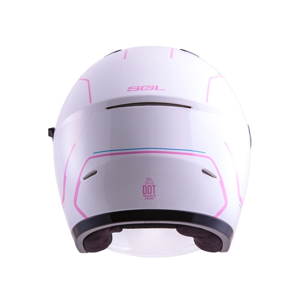 SOL SO-12 極光 白/粉 彩繪 3/4罩式 內墨片