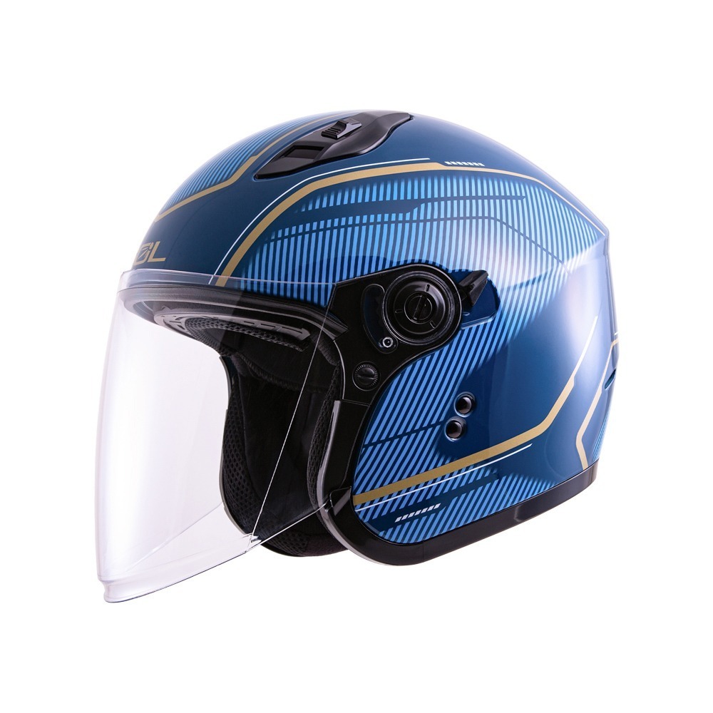 SOL SO-12 極光 藍/金 彩繪 3/4罩式 內墨片