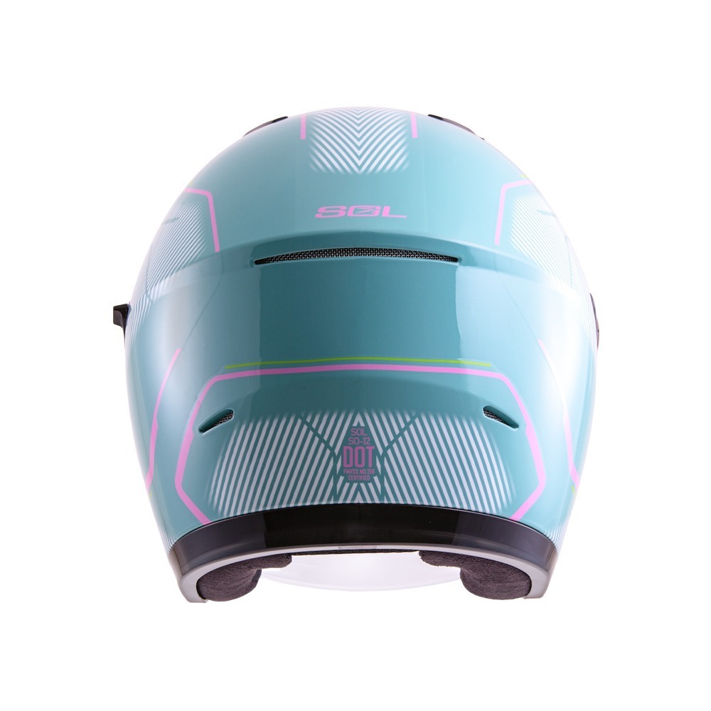 SOL SO-12 極光 綠/粉 彩繪 3/4罩式 內墨片