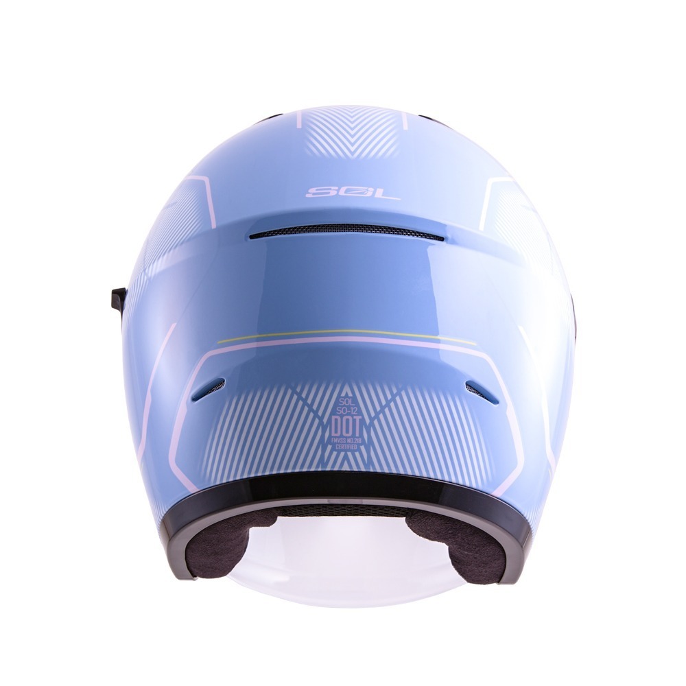 SOL SO-12 極光 藍/粉 彩繪 3/4罩式 內墨片