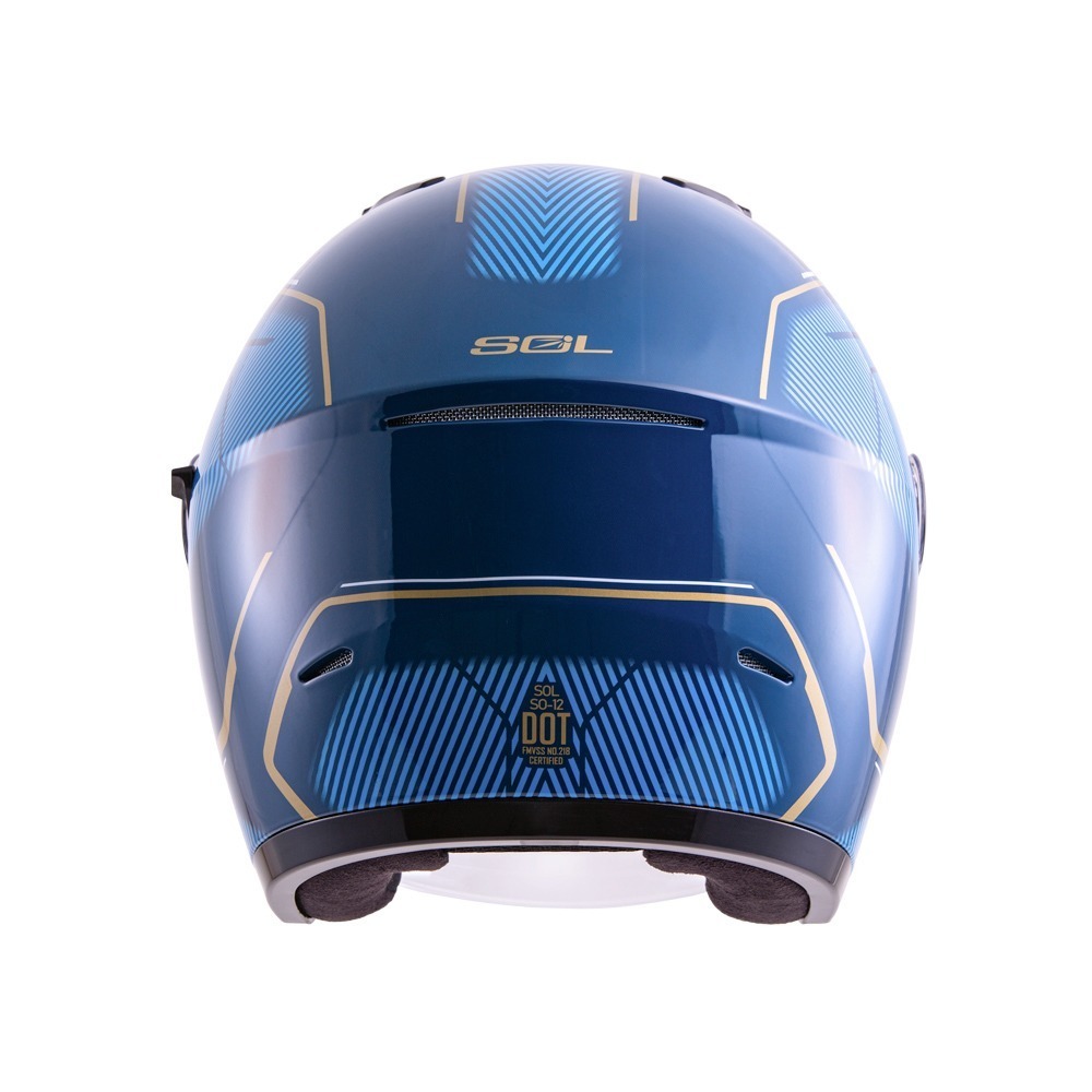 SOL SO-12 極光 藍/金 彩繪 3/4罩式 內墨片