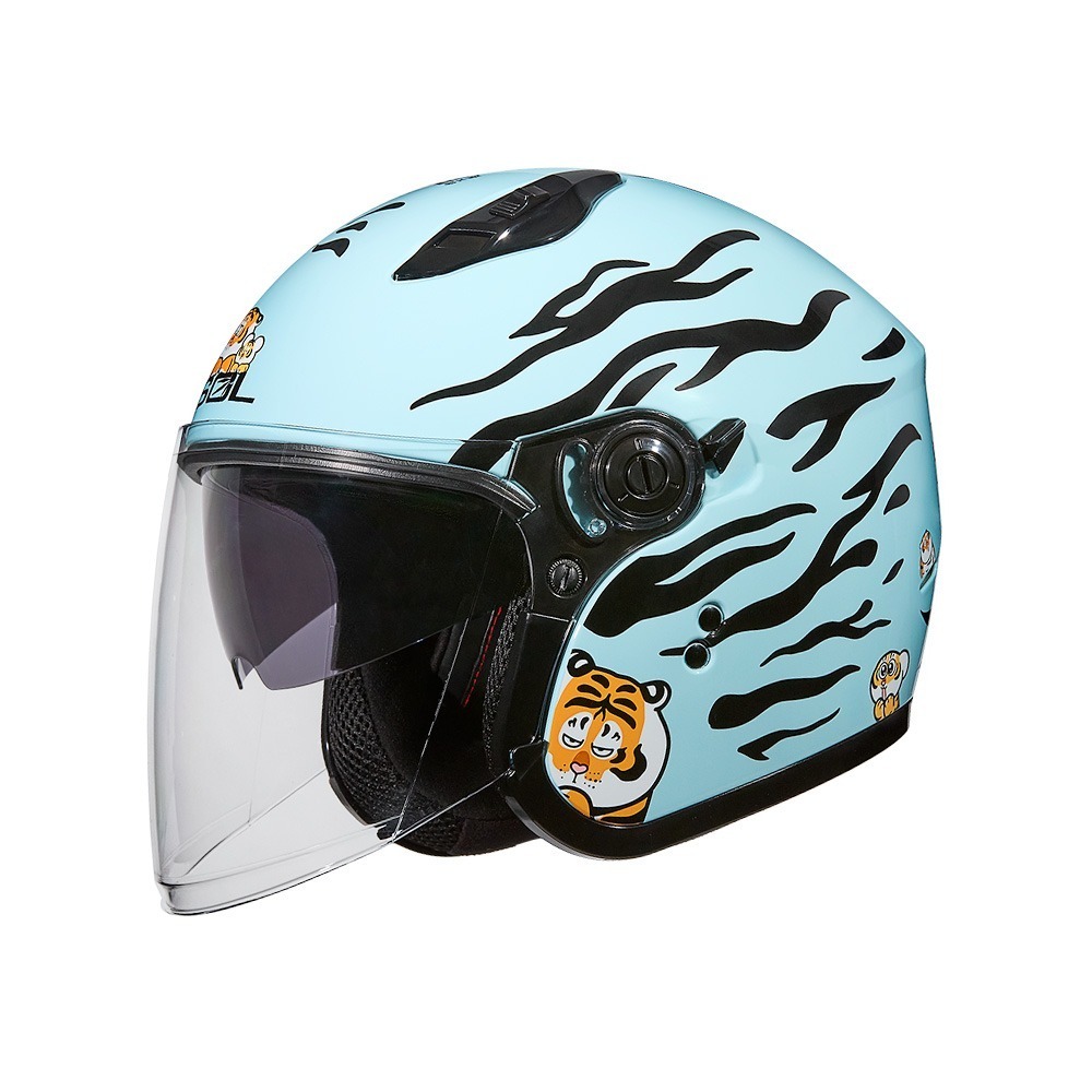 SOL SO-12 我不是胖虎 虎水藍 彩繪 3/4罩式 內墨片