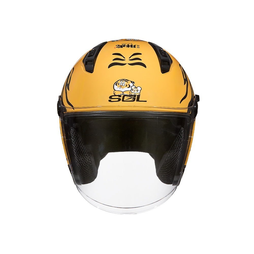 SOL SO-12 我不是胖虎 虎貴黃 彩繪 3/4罩式 內墨片