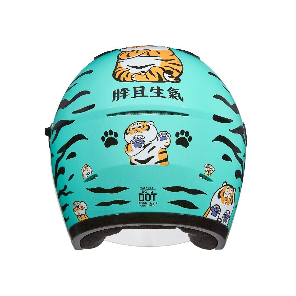 SOL SO-12 我不是胖虎 虎珀綠 彩繪 3/4罩式 內墨片