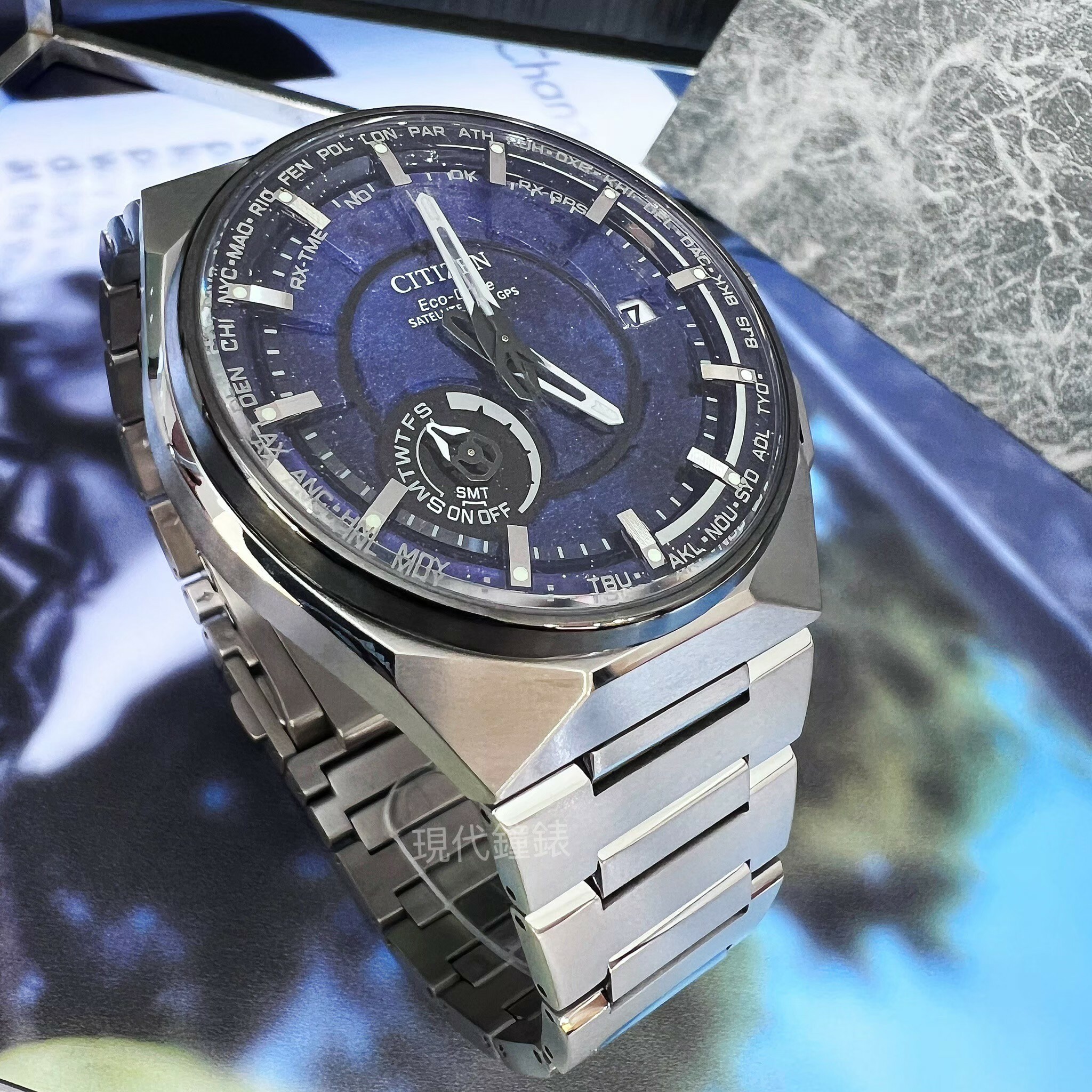 【CITIZEN星辰】GPS衛星對時 限量星際藍鈦金屬男錶CC3097-52L 45.4mm 現代鐘錶