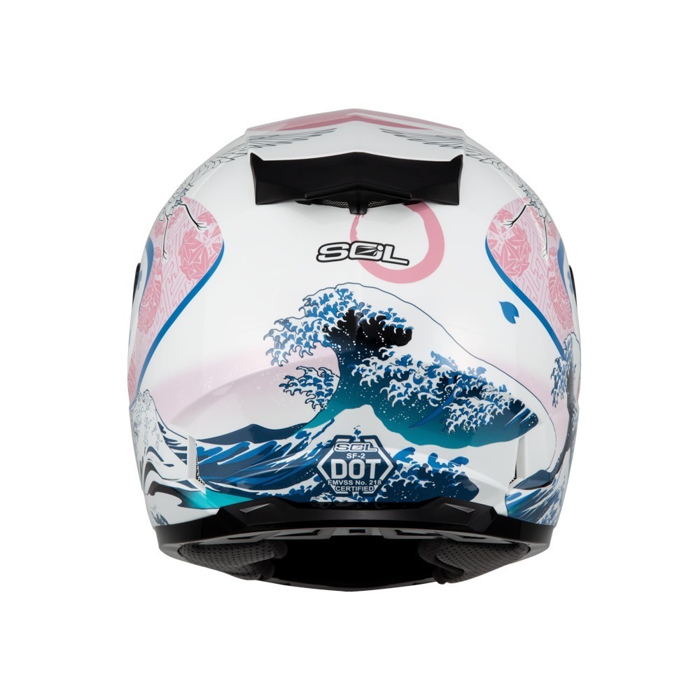 SOL SF-2 浮世繪 白/粉 彩繪 全罩式安全帽 輕量