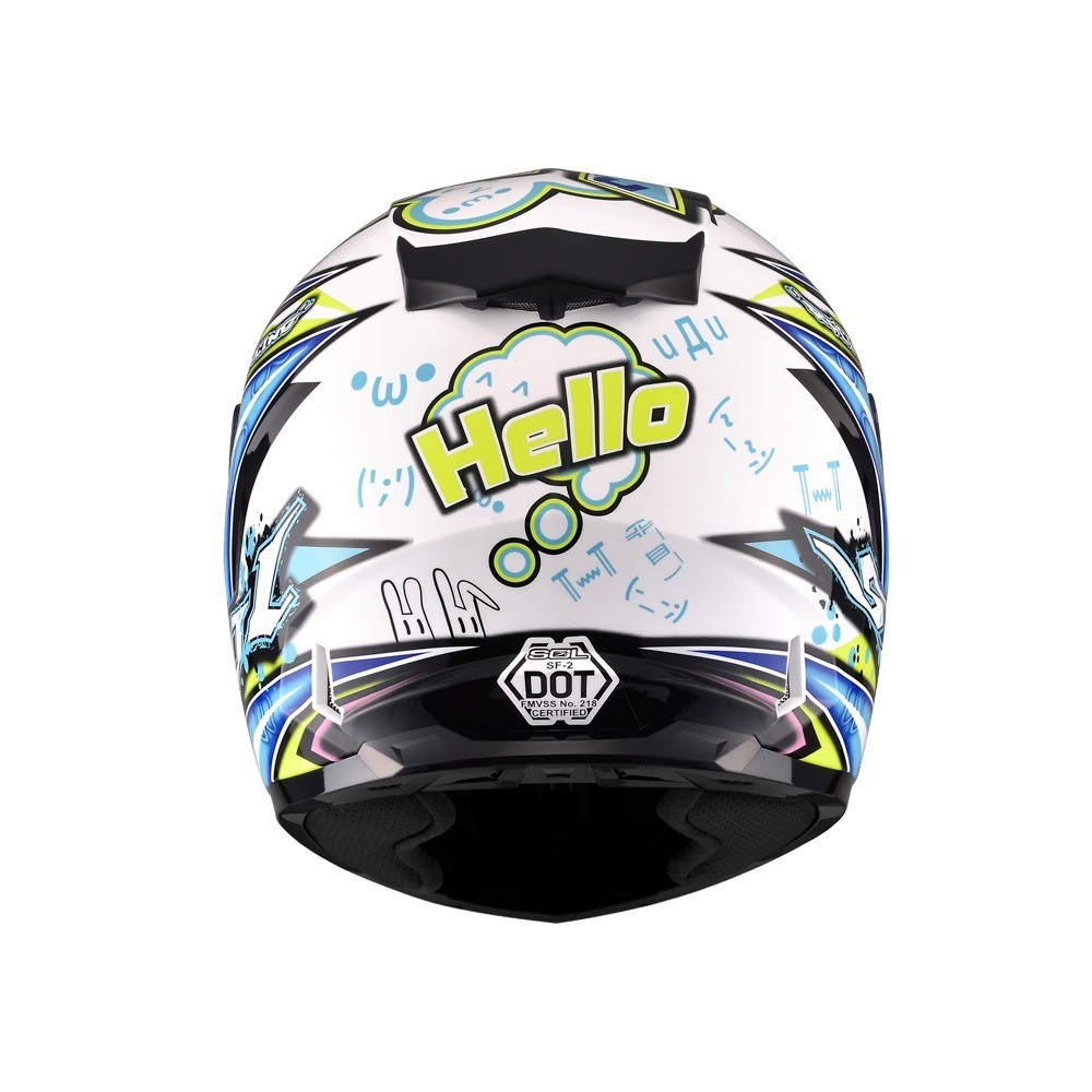 SOL SF-2 哈囉 白/藍 彩繪 全罩式安全帽 輕量