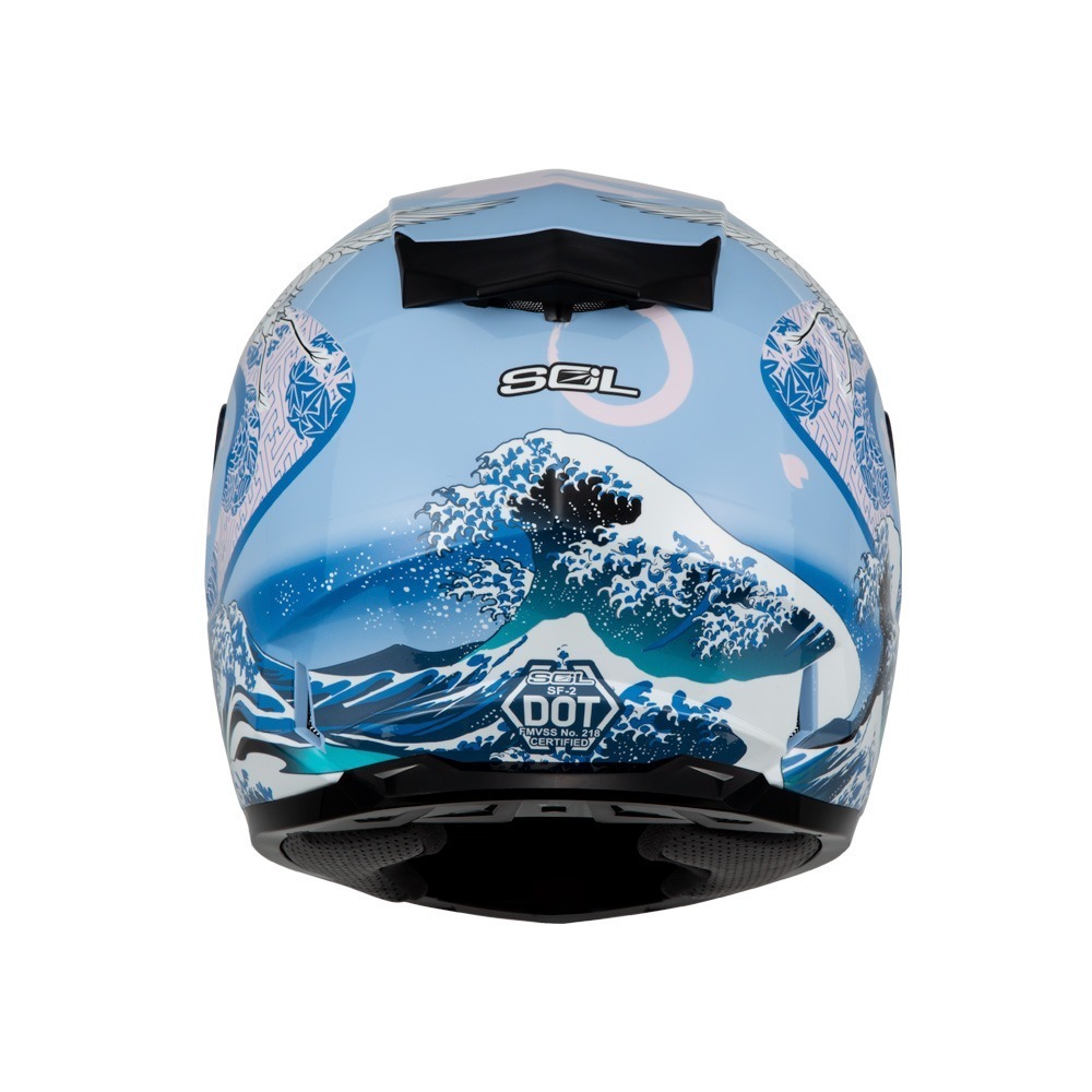 SOL SF-2 浮世繪 藍/粉 彩繪 全罩式安全帽 輕量