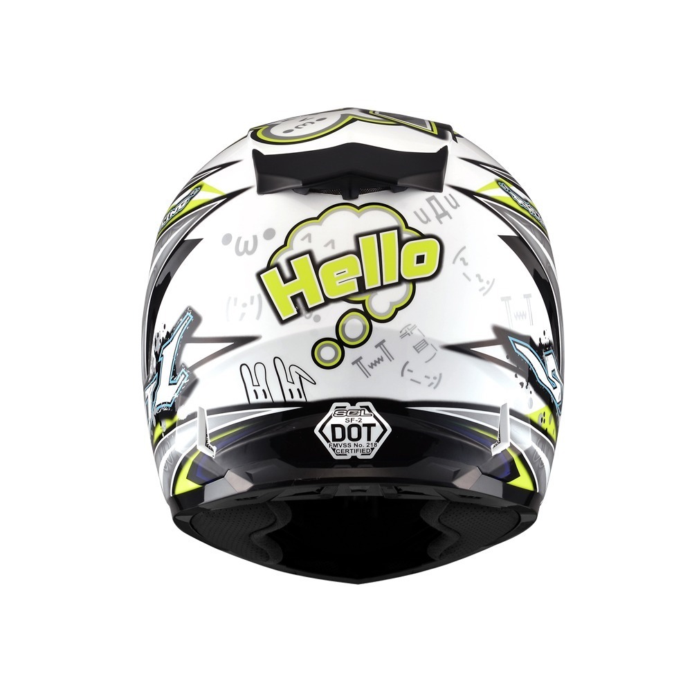 SOL SF-2 哈囉 白/銀 彩繪 全罩式安全帽 輕量