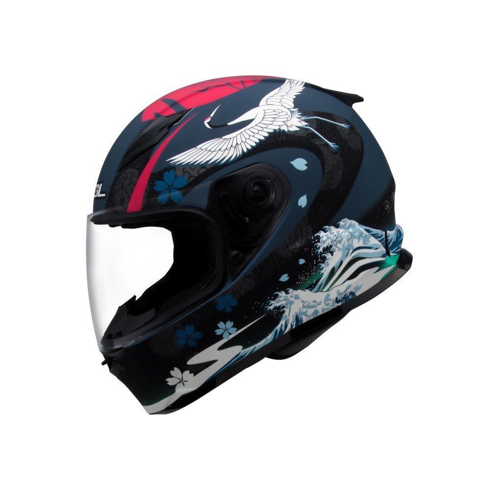 SOL SF-2M 浮世繪 消光藍/紅 彩繪 全罩式安全帽