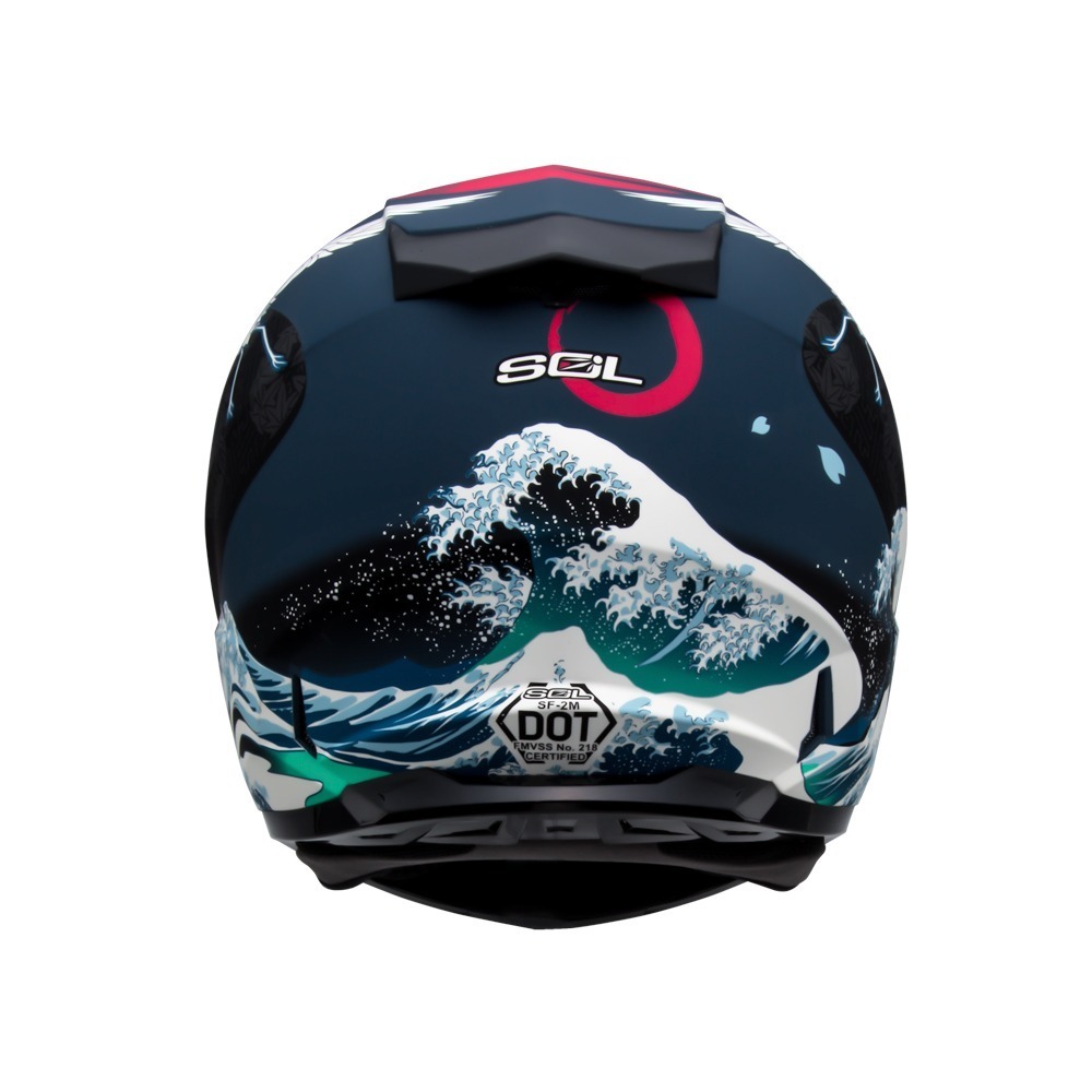 SOL SF-2M 浮世繪 消光藍/紅 彩繪 全罩式安全帽