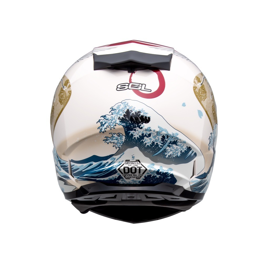 SOL SF-2M 浮世繪 消光米白/紅 彩繪 全罩式安全帽