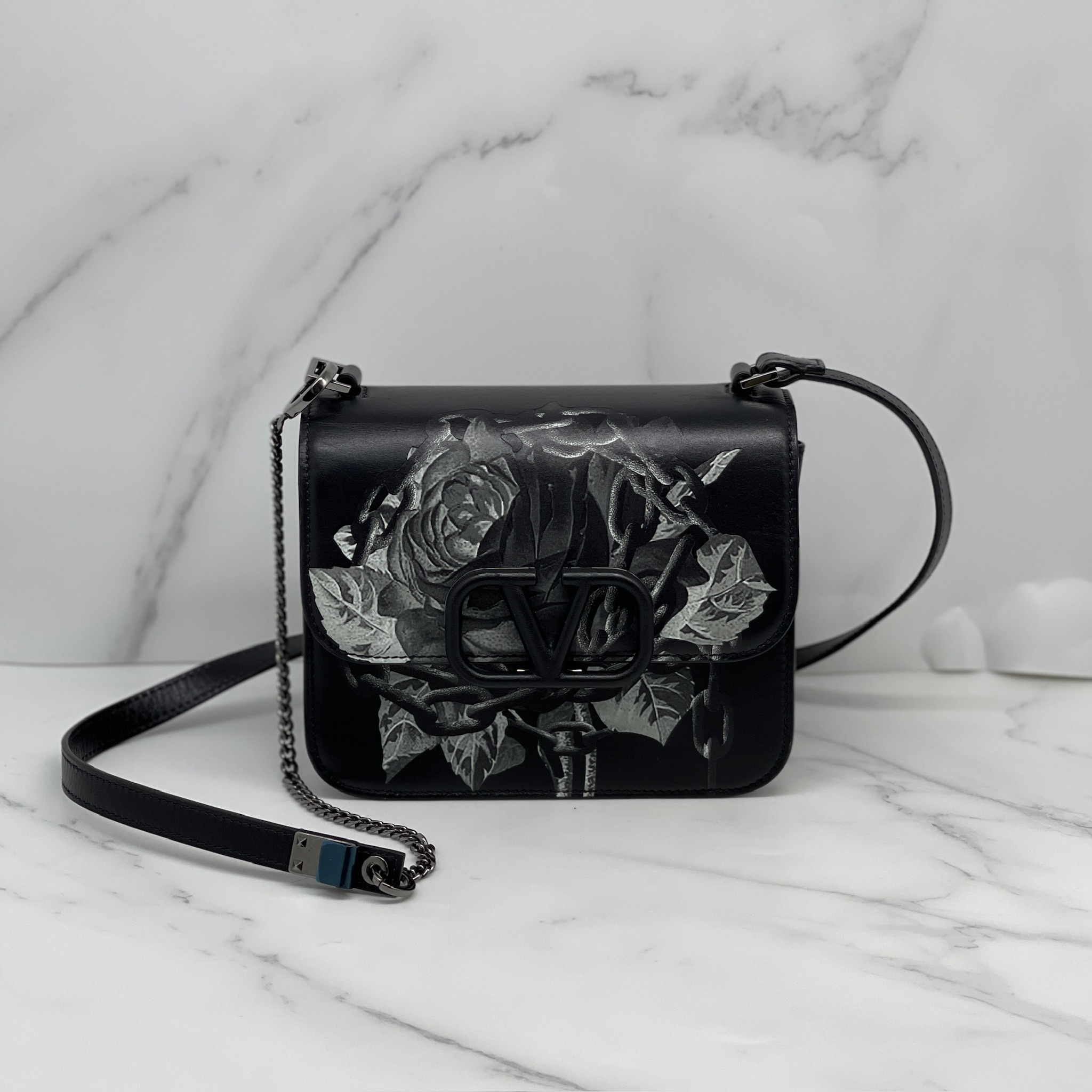 Valentino Vlogo Undercover Rose Small Leather Shoulder Bag