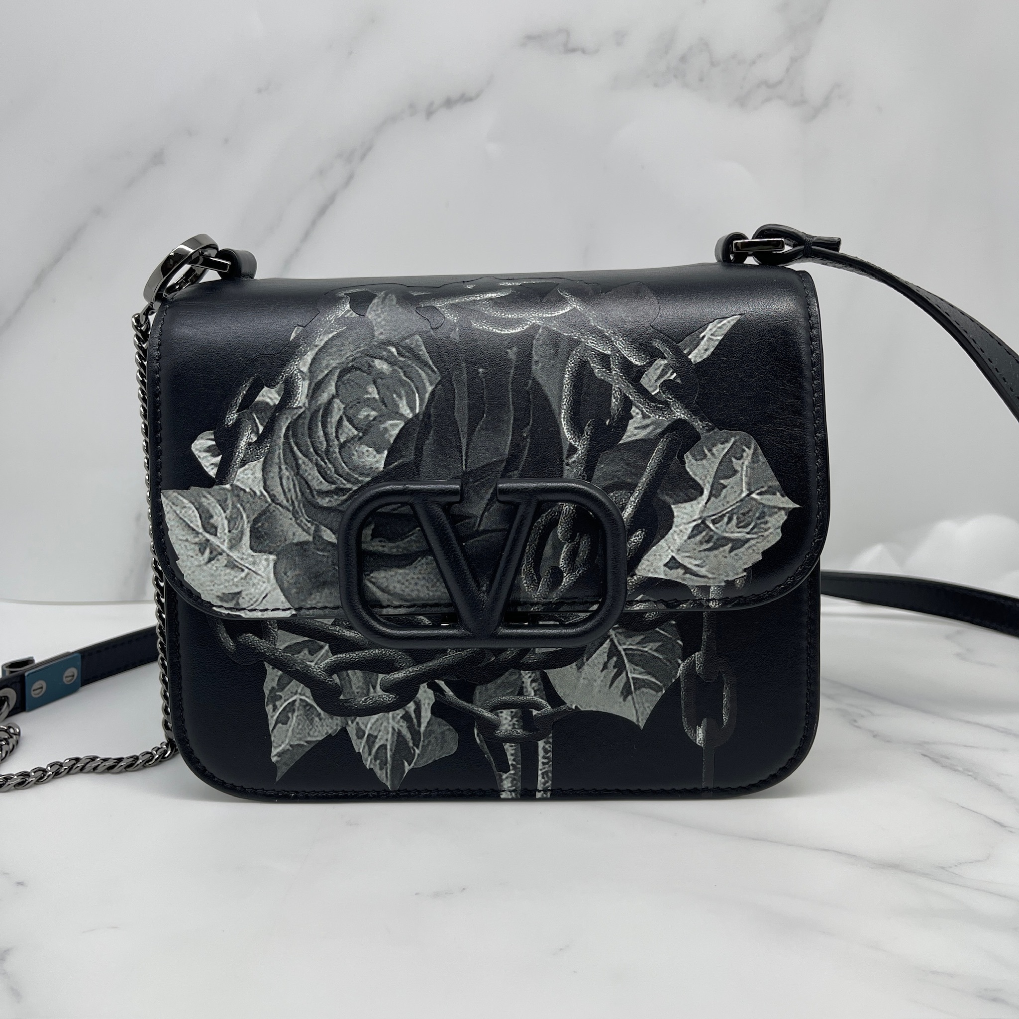 Valentino Vlogo Undercover Rose Small Leather Shoulder Bag