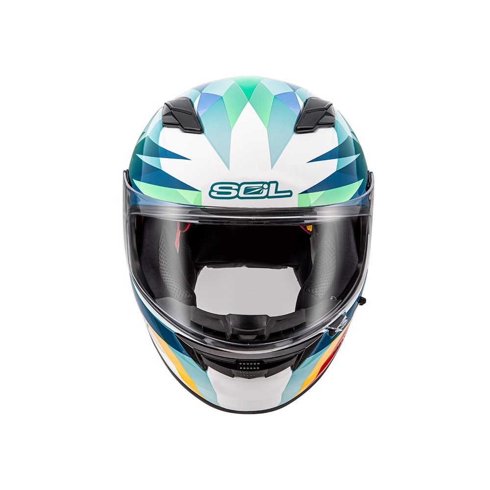 SOL SF-6 獨角獸 白/綠 彩繪 全罩式安全帽 內墨片