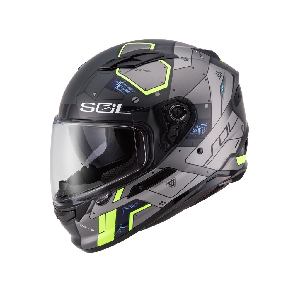 SOL SF-6 機動裝甲 消光灰/銀 彩繪 全罩式安全帽 內墨片