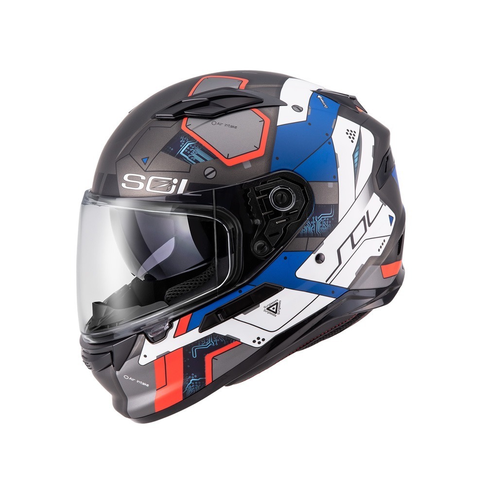 SOL SF-6 機動裝甲 消光鐵灰/白 彩繪 全罩式安全帽 內墨片