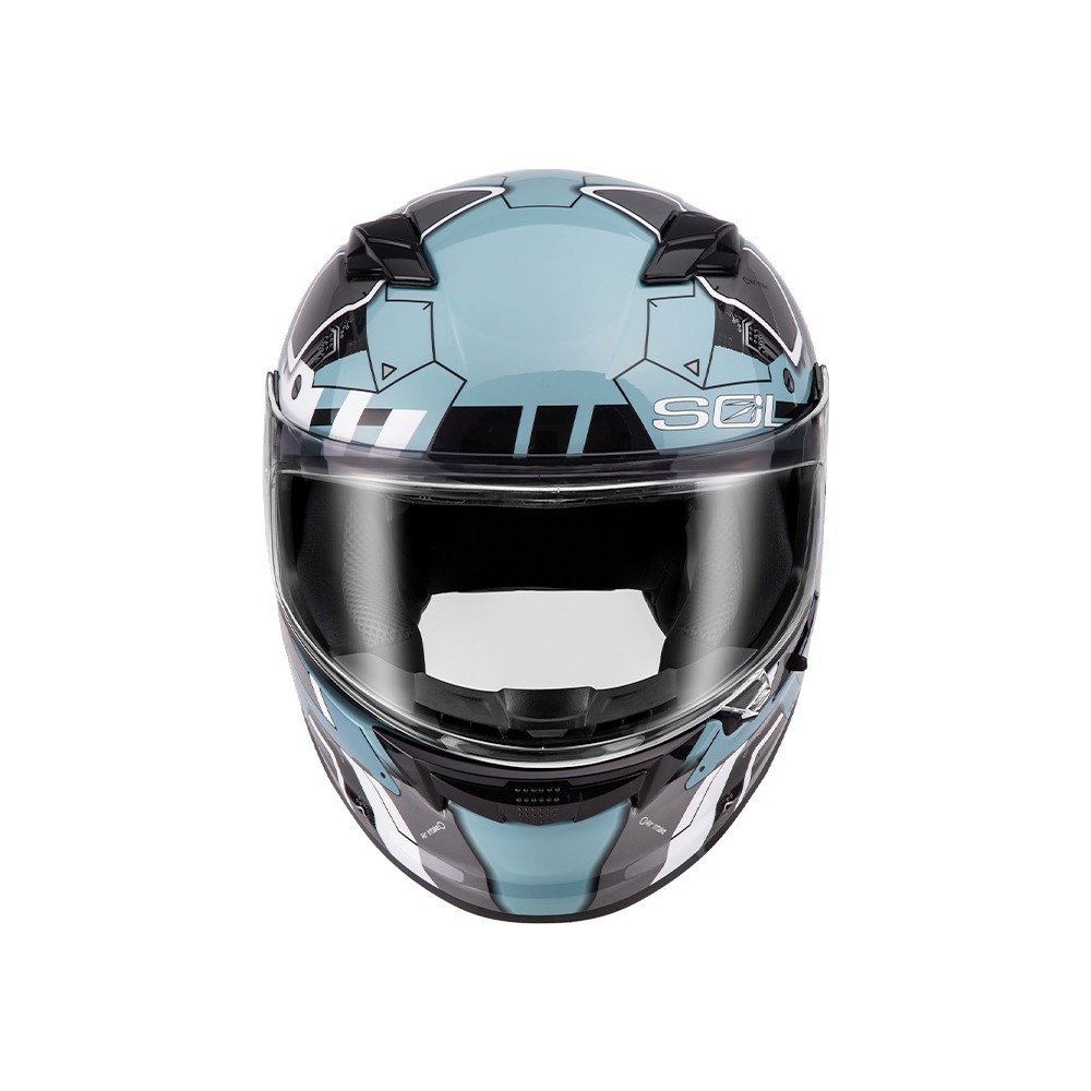 SOL SF-6 機動裝甲 松綠/銀 彩繪 全罩式安全帽 內墨片