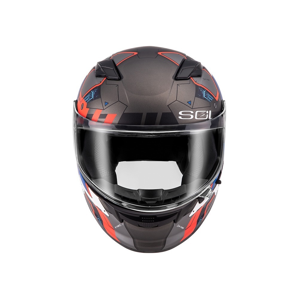 SOL SF-6 機動裝甲 消光鐵灰/白 彩繪 全罩式安全帽 內墨片